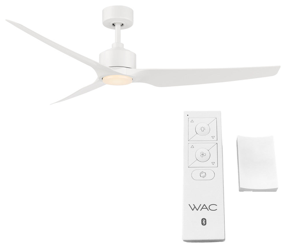 Stella Indoor/Outdoor 3-Blade Smart Ceiling Fan 60" Matte White, Light Kit