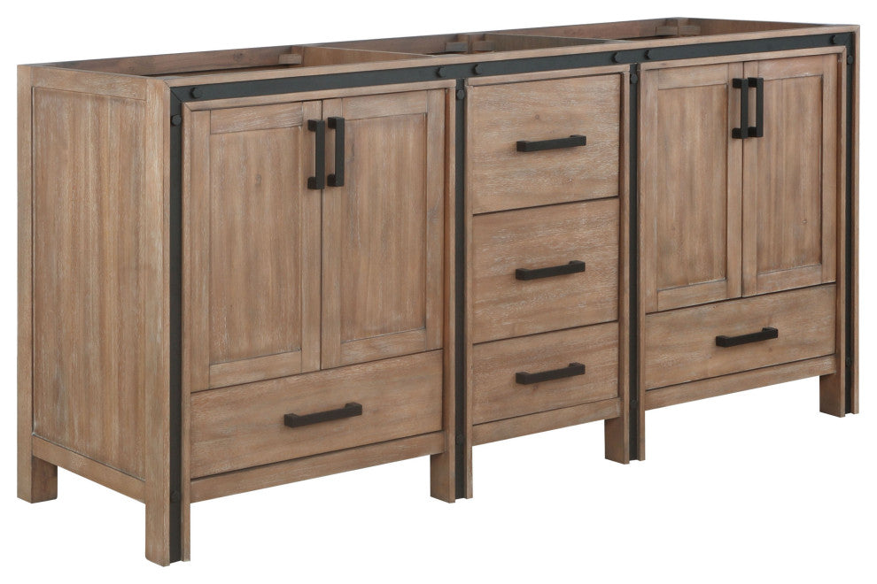 Ziva 72" Rustic Barnwood Vanity Cabinet Only