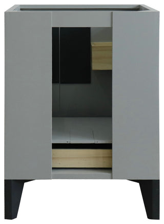 25" Single Sink Vanity, Light Gray Finish With White Carrara Marble