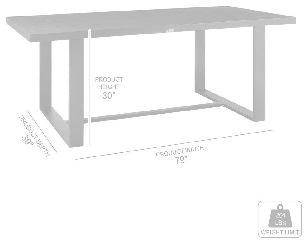 Alegria Outdoor Patio Dining Table, Aluminum