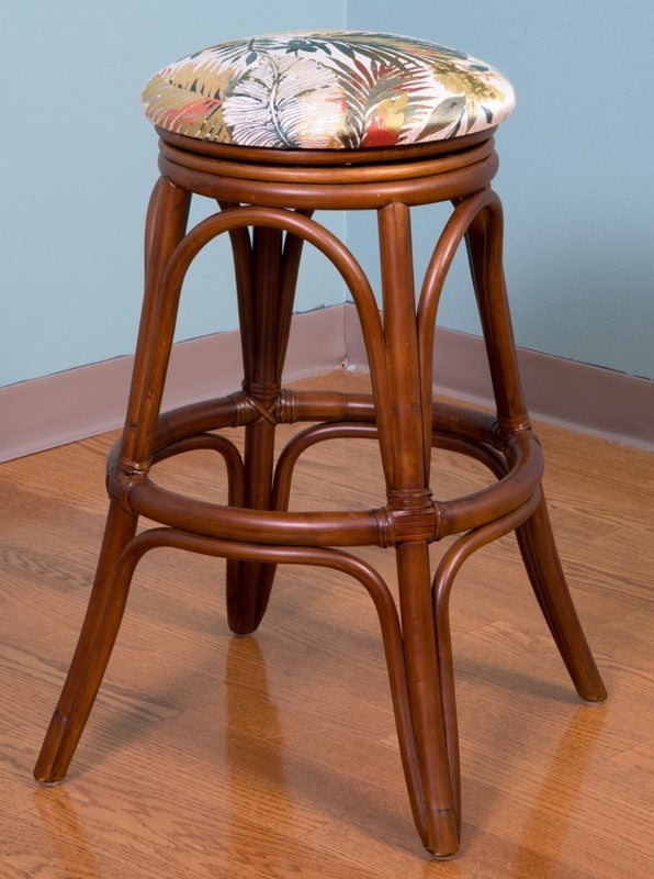 Universal 30" Swivel Backless Barstool In Sienna With Timo Denim