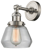 Fulton 1-Light Sconce, Clear Glass, Satin Brush Nickel