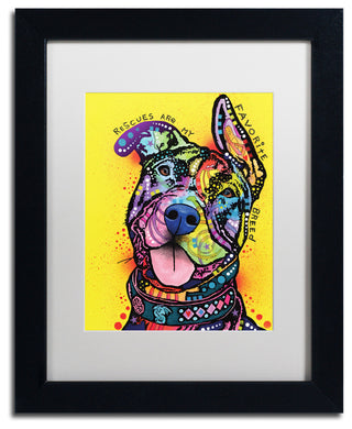 Dean Russo 'My Favorite Breed' Art, Black Frame, White Matte, 14"x11"