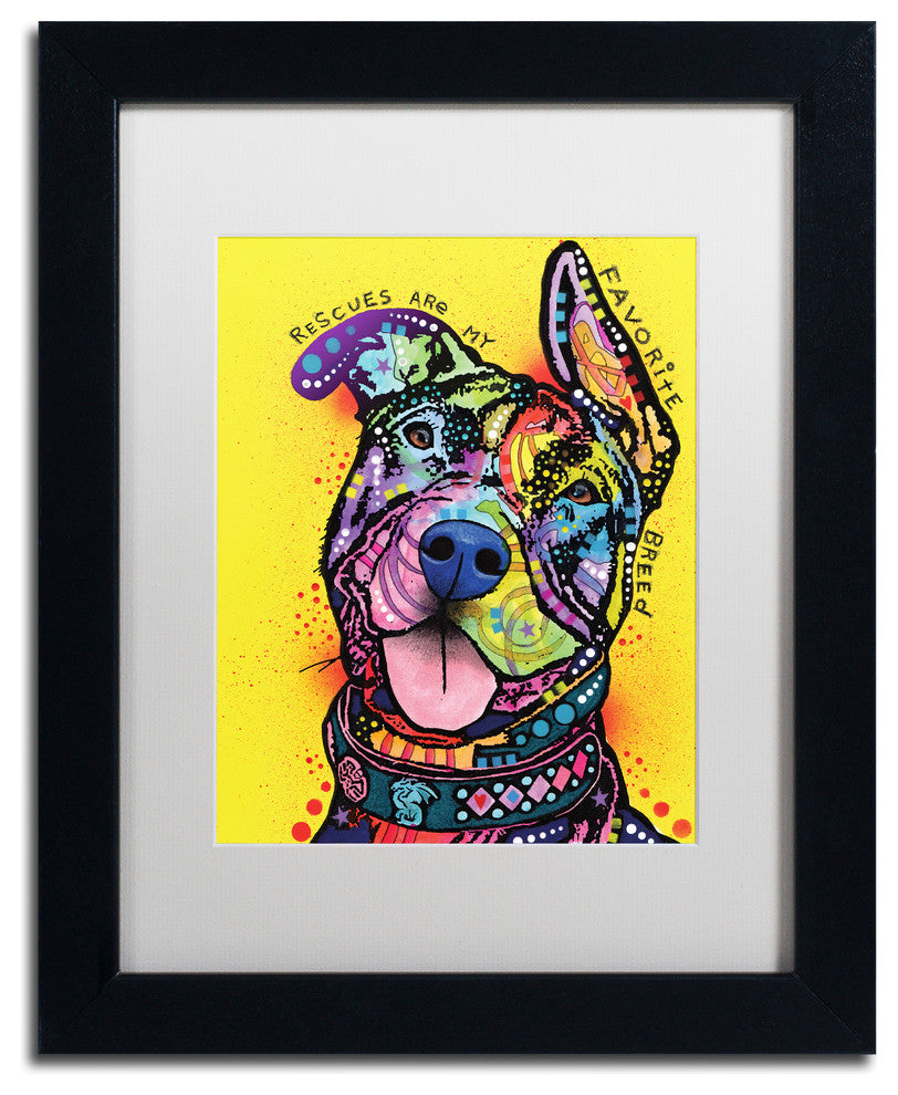 Dean Russo 'My Favorite Breed' Art, Black Frame, White Matte, 14"x11"