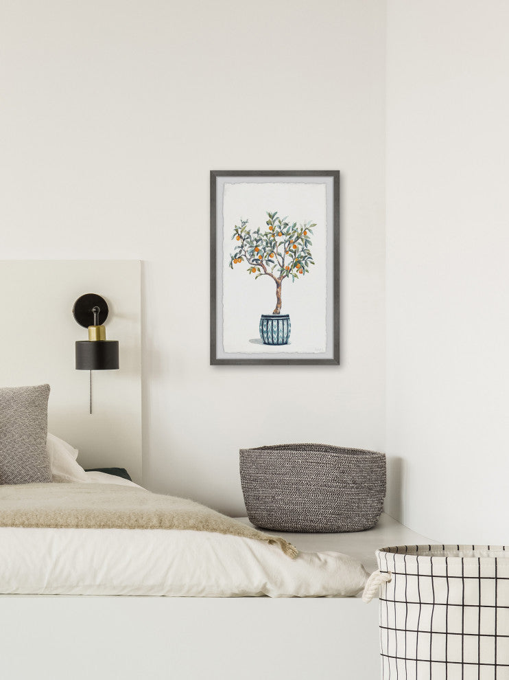 "Bonsai Orange Tree" Framed Painting Print