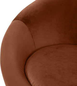 Tristan Upholstered Chair, Cognac, Velvet
