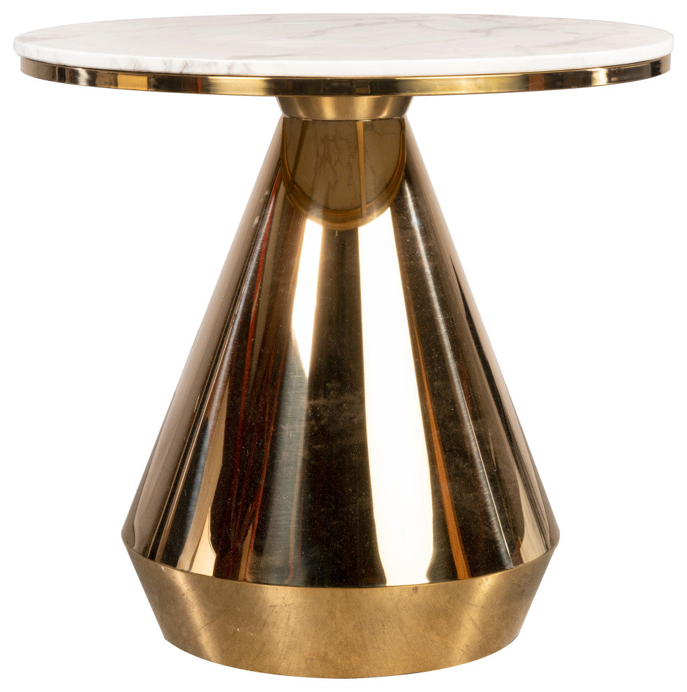 Gigi Marble Top Dining Bistro Table, Gold