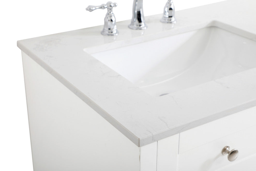 60" Double Bathroom Vanity, White
