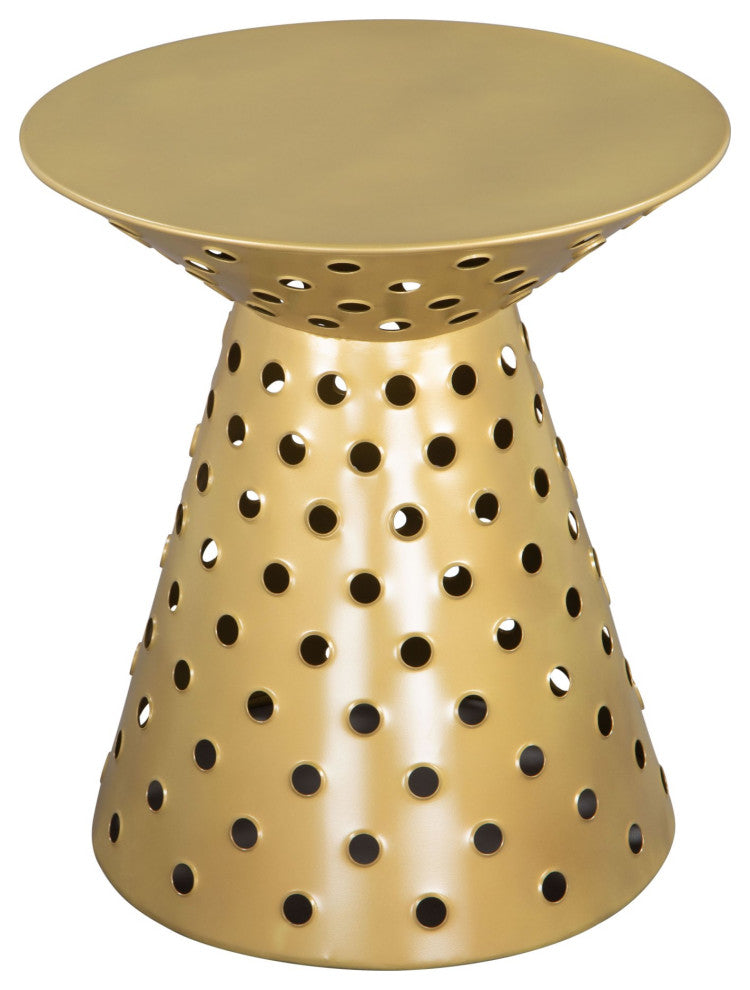 Sofa Side Table, Round, Aluminum, Metal, Gold, Lounge Cafe Lobby Hospitality