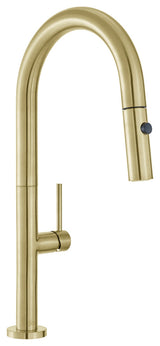 Chalet Single Handle, Pull-Down Kitchen Faucet in Brushed Gold