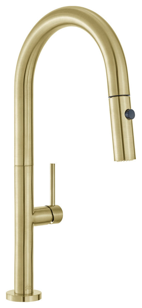 Chalet Single Handle, Pull-Down Kitchen Faucet in Brushed Gold