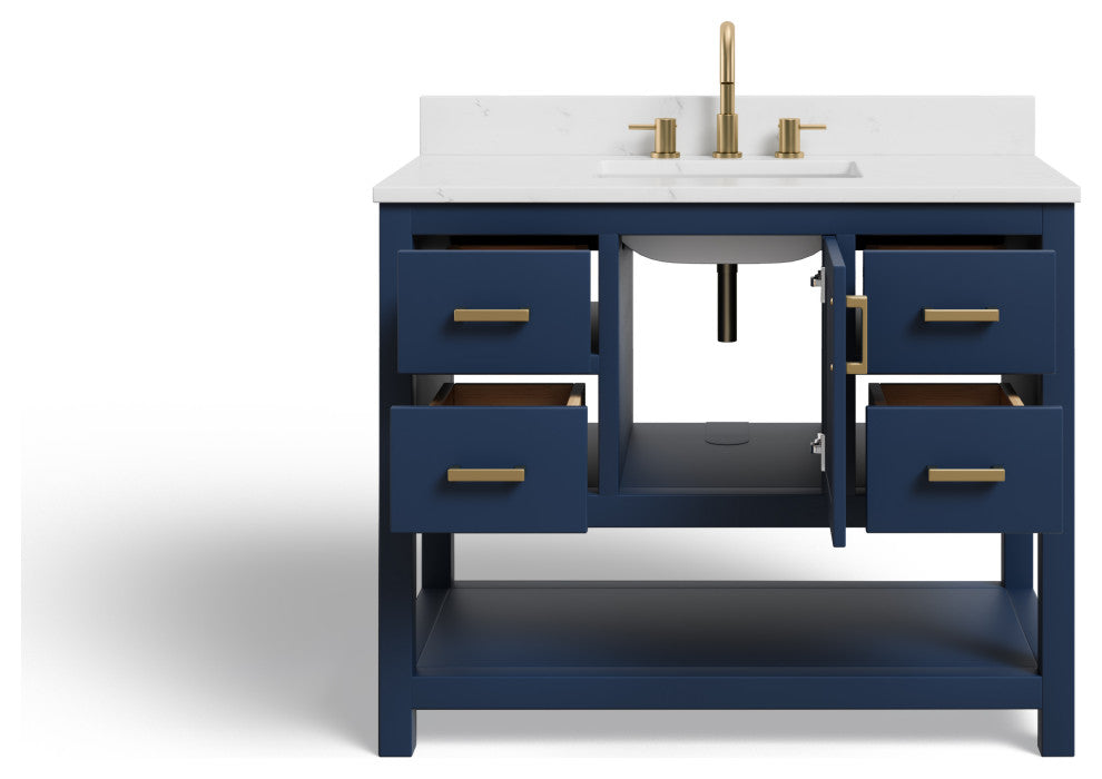 The Felipe Bathroom Vanity, Blue, 42", Single Sink, Freestanding