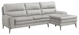 Lexicon Essex 2-Piece Leather Match Sectional with Right Chaise in Gray