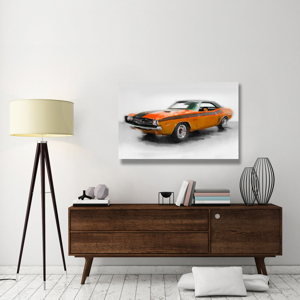"1968 Dodge Challenger Watercolor" Fine Art Print