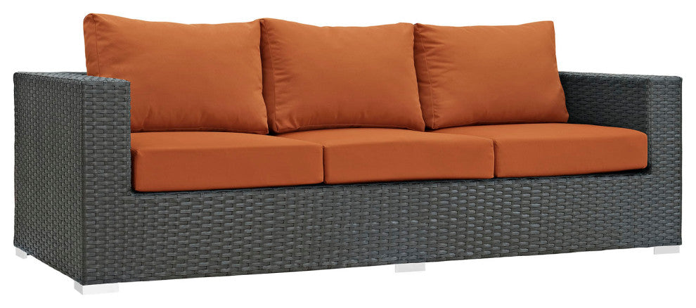 Modway Sojourn Outdoor Patio Sunbrella Sofa, Canvas Tuscan