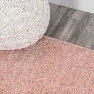 Haze Solid Low-Pile Runner Rug, Pink, 5' Round