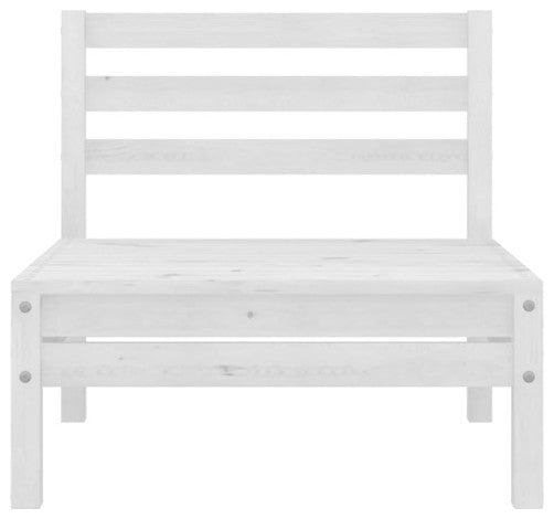 vidaXL Solid Pinewood Patio Lounge Set 4 Piece White Garden Wooden Furniture