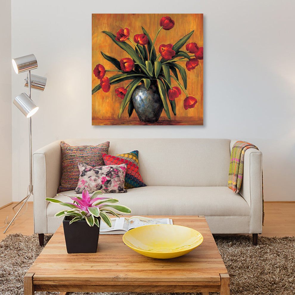 "Red Tulips" by Brian Francis, Canvas Print, 12"x12"