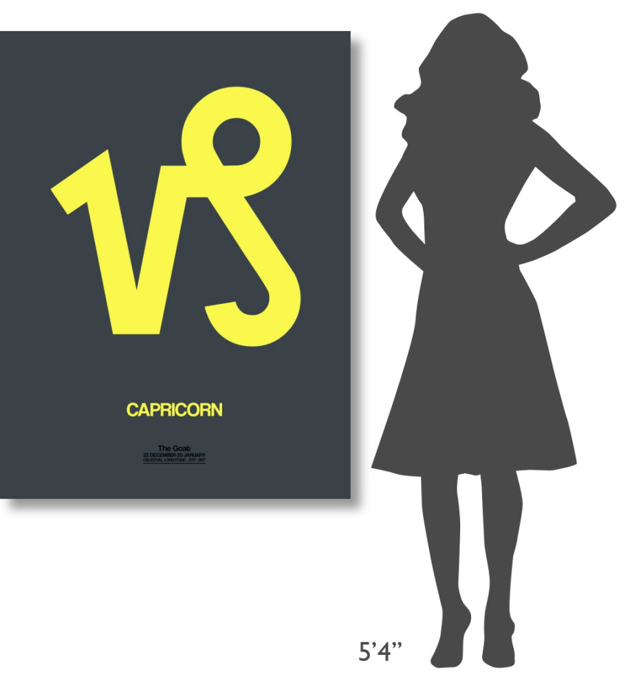 "Capricorn Zodiac Sign Yellow" Fine Art Print