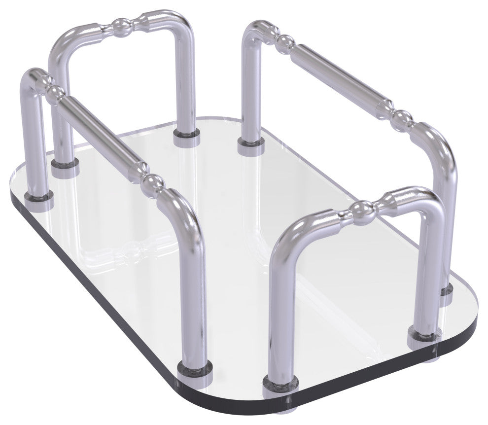 Vanity Top Guest Towel Holder, Satin Chrome