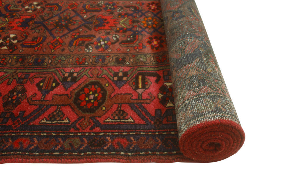 Fine Vintage Distressed Waqi Brown/Rose Runner, 3'6x9'9