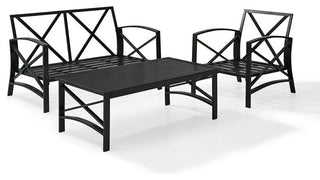 Kaplan 3-Piece Patio Set, Loveseat, Chair, Coffee Table, Mist