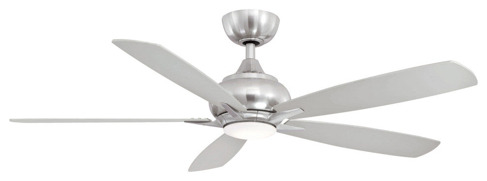 Doren 52" Ceiling Fan, Brushed Nickel With LED Light Kit
