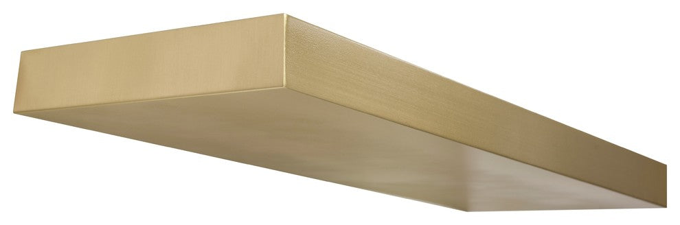 Floating Shelf-Brass, Seamless, Brushed Finish, 18" Width