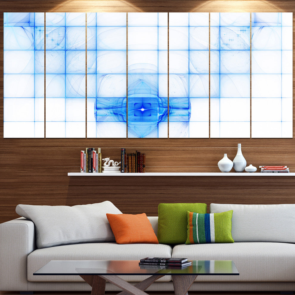 Bat Outline on Radar Screen, Abstract Canvas Art Print, 83"x32", 7 Panels
