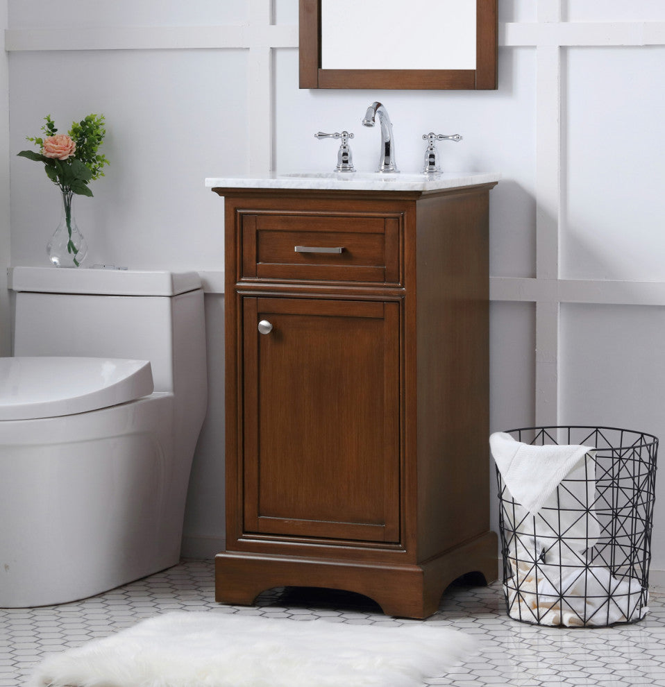 Amber Single Bathroom Vanity, Blue, Teak, 19"