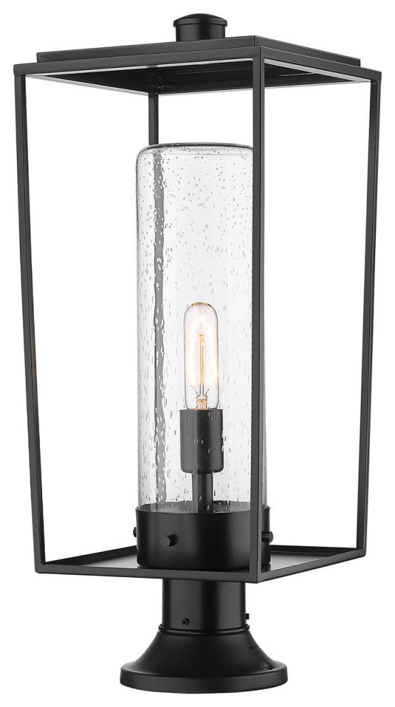 Z-LITE 594PHBR-553PM-BK 1 Light Outdoor Pier Mounted Fixture, Black