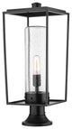 Z-LITE 594PHBR-553PM-BK 1 Light Outdoor Pier Mounted Fixture, Black