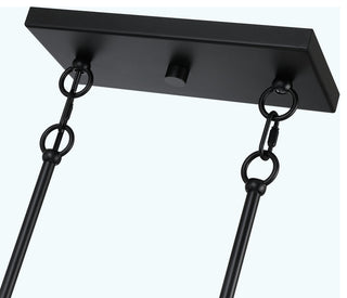 41'' W 3-Light Black Kitchen Island Chandelier With White Drum Shades