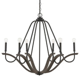 Capital Lighting 447661 Clive 6 Light 36"W Candle Style - Carbon Grey / Black