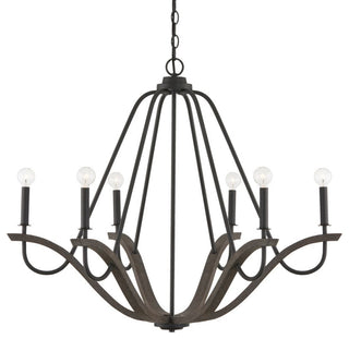 Capital Lighting 447661 Clive 6 Light 36"W Candle Style - Carbon Grey / Black
