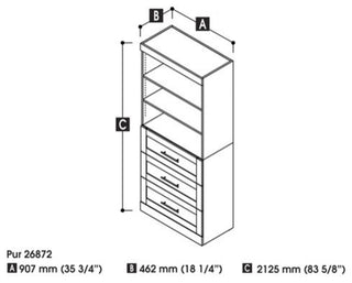 Bestar Pur By Bestar 36 Storage Unit With 3-Drawer Set, White