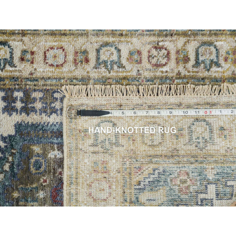 Ivory Hand Knotted Reimagined Viss Design Runner Oriental Rug, 2'6"x9'10"