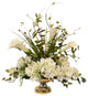 White Silk Hydrangea and Calla Lily Arrangement