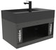 CastelloUSA Amazon 30" Right Wall Mounted Bathroom Vanity Set, Black, Black Top, Black Handles