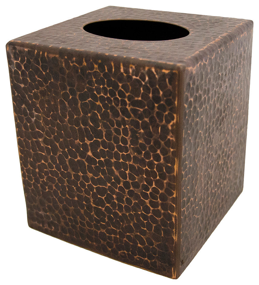 Small Hand Hammered Copper Tissue Box Cover