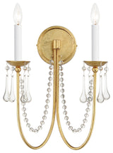Maxim 12161CRY Plumette 2 Light 16" Tall Wall Sconce - Gold Leaf