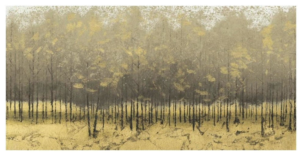 "Golden Trees Taupe III" Digital Paper Print by James Wiens, 50"x26"