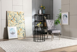 Home Beyond Tufted Velvet Wingback Dining Chairs Set of 2, Gray