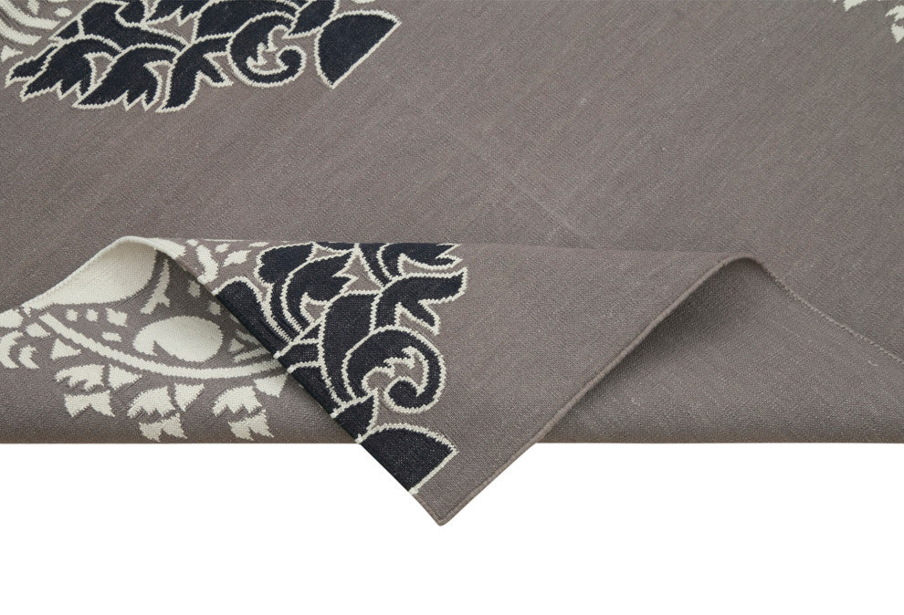 Rug N Carpet - Handmade Wool 3' 7'' x 5' 5'' Modern Design Dhurrie Kilim Rug