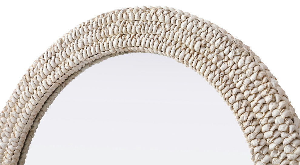 Home Living Arch Cornhusk Mirror 30x36, Linen White
