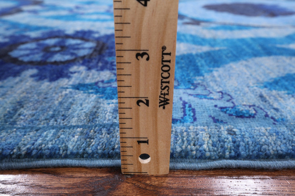 4' 3" X 6' 6" Blue William Morris Hand Knotted Rug Q4393