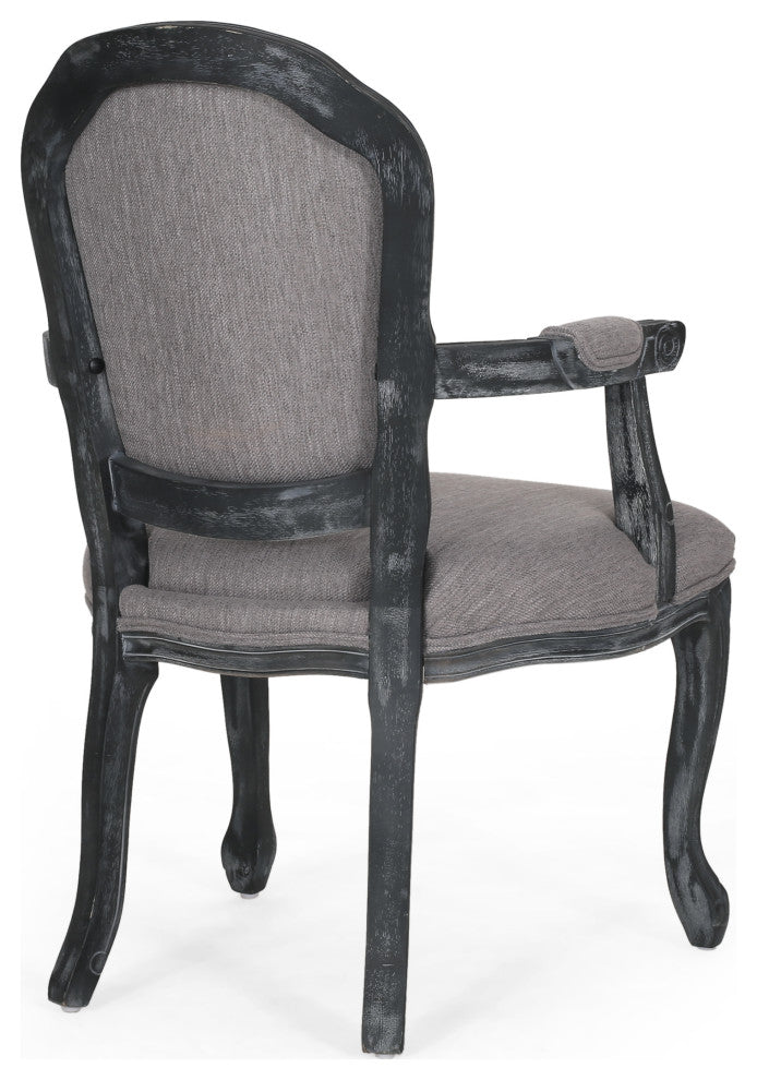 Fairgreens Traditional Upholstered Dining Chairs, Set of 2, Gray
