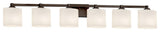 Fusion Regency 6-Light Bath Bar, Oval, Bronze, Opal, LED