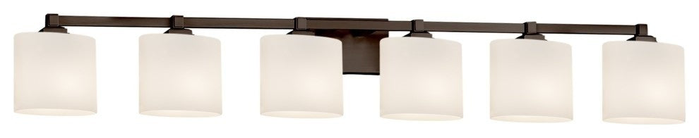 Fusion Regency 6-Light Bath Bar, Oval, Bronze, Opal, LED