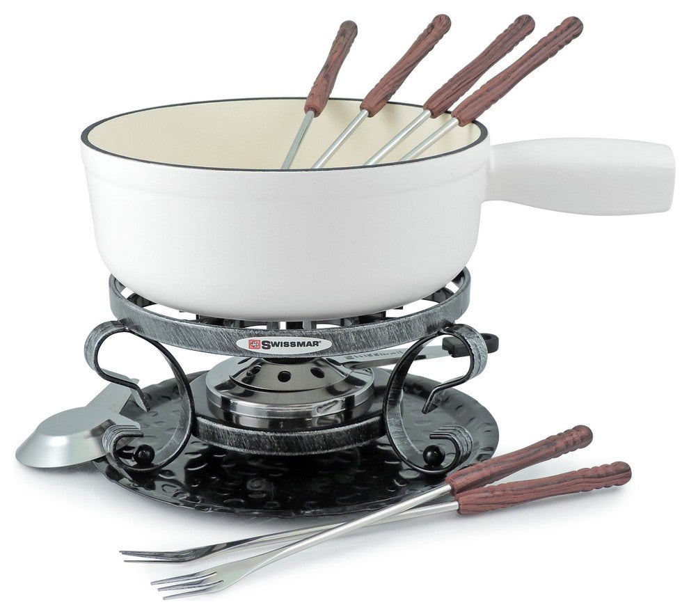 Lugano Fondue Set, Matte White